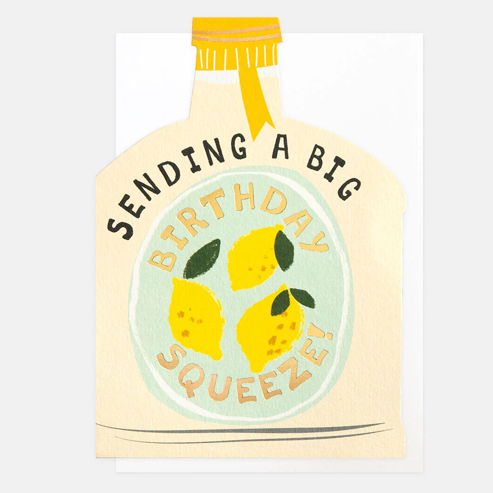 Caroline Gardner Lemon Birthday Card featuring bright lemon illustrations and cheerful design on a white background.
