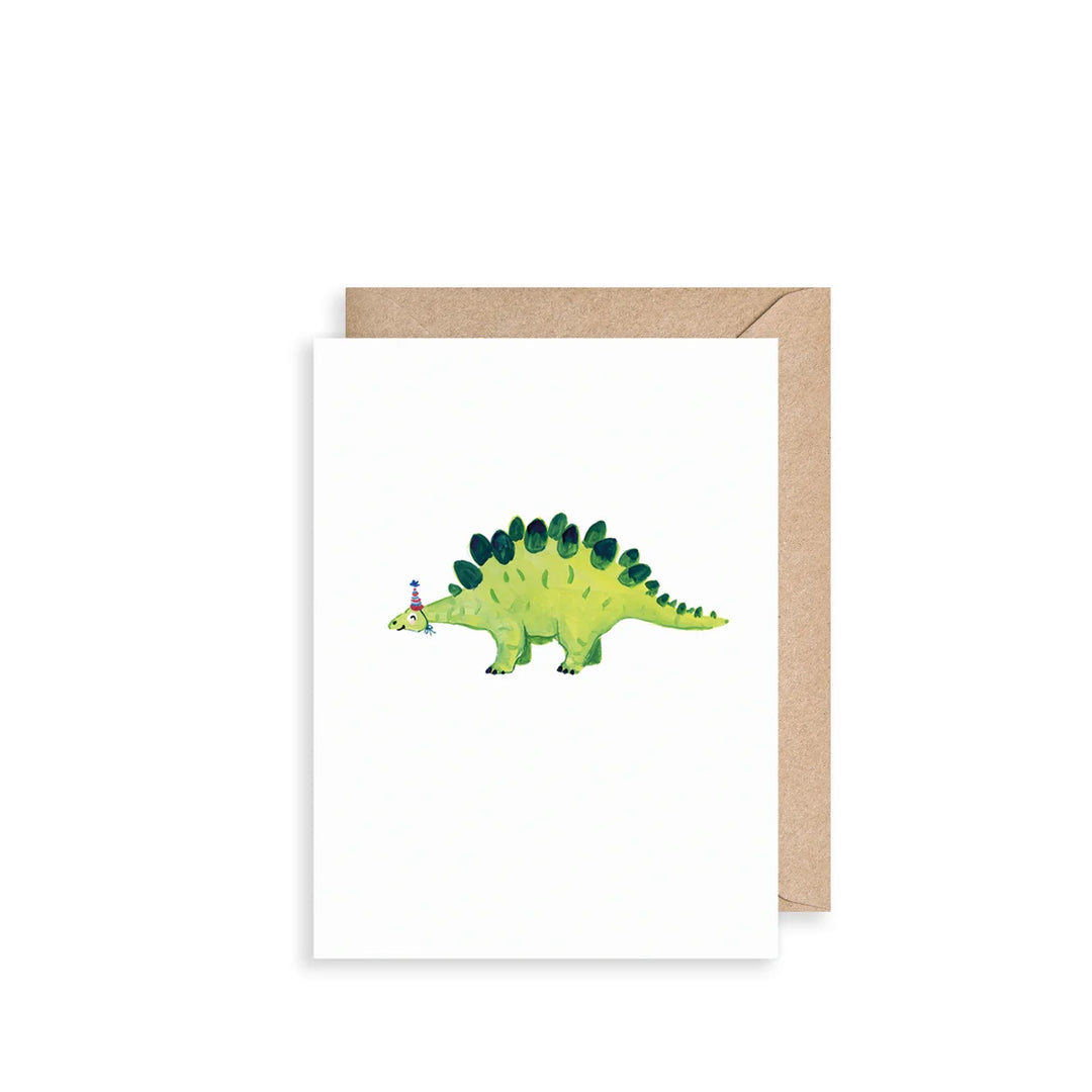 Stegosaurus with Party Hat Mini Card