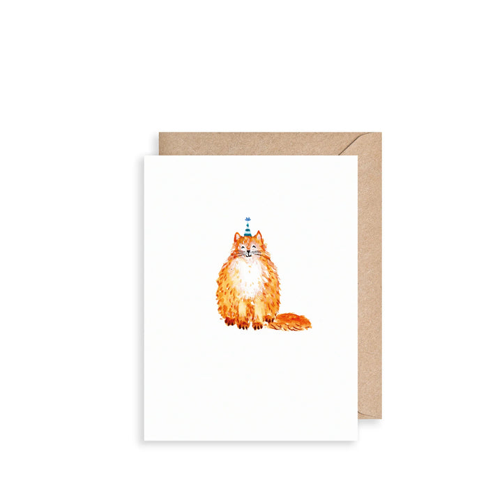 Cat Wearing a Party Hat Mini Card