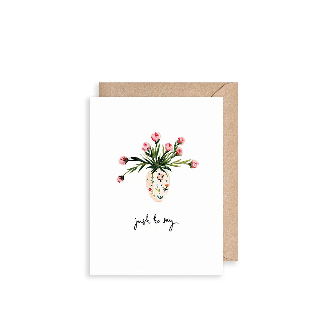 Vase of Flowers Just to Say Mini Card