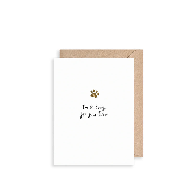 Paw Print Sorry for Your Loss Mini Card