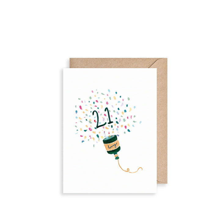 Hooray 21st Birthday Mini Card