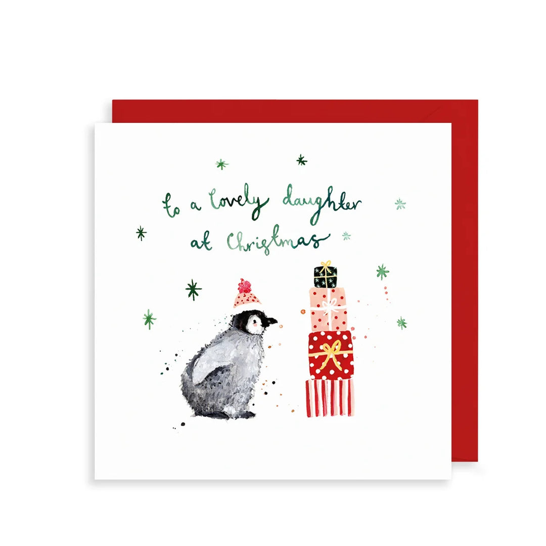 To a Lovely Daughter at Christmas Penguin Card