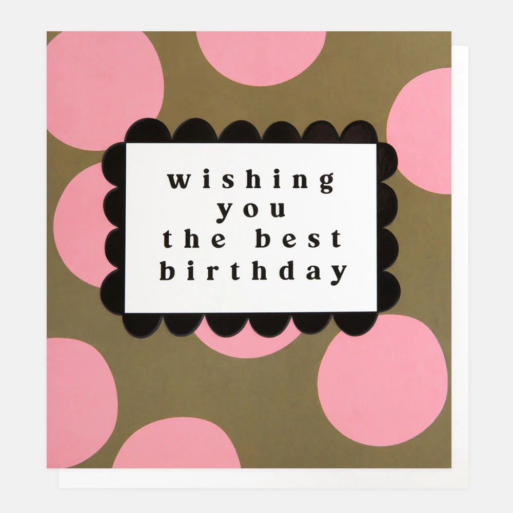 Caroline Gardner wishing you the best birthday card with colorful floral design and cheerful message on high-quality cardstock.