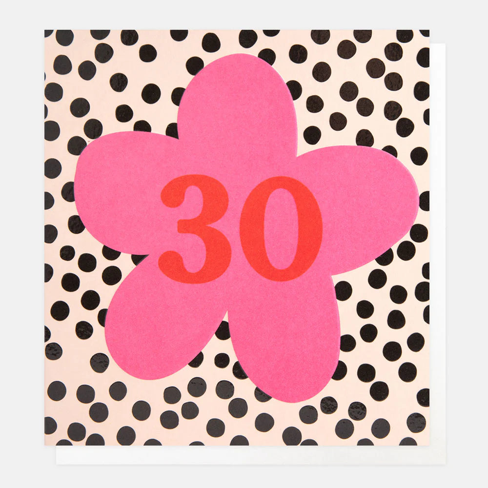 30 Number Flower Spot Birthday Card