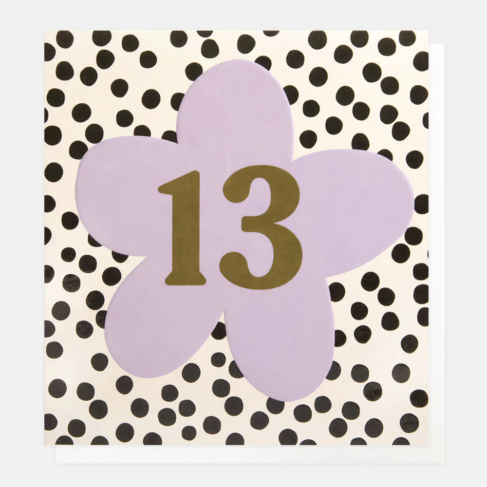 Caroline Gardner floral and spot 13-inch age decorative item with colorful patterns, suitable for home decor.