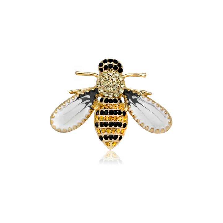 Amber &amp; Black Wasp Brooch