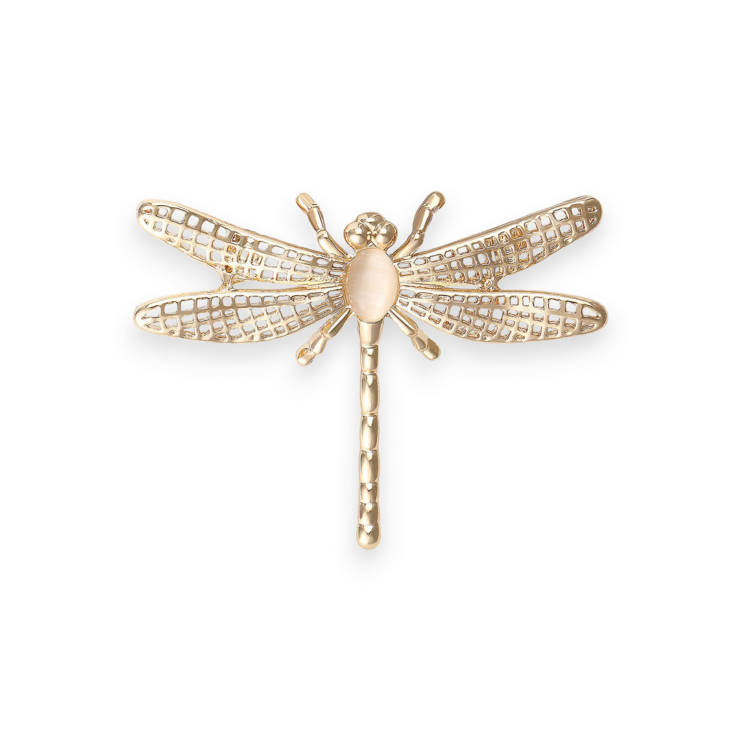 Opal &amp; Gold Dragonfly Brooch