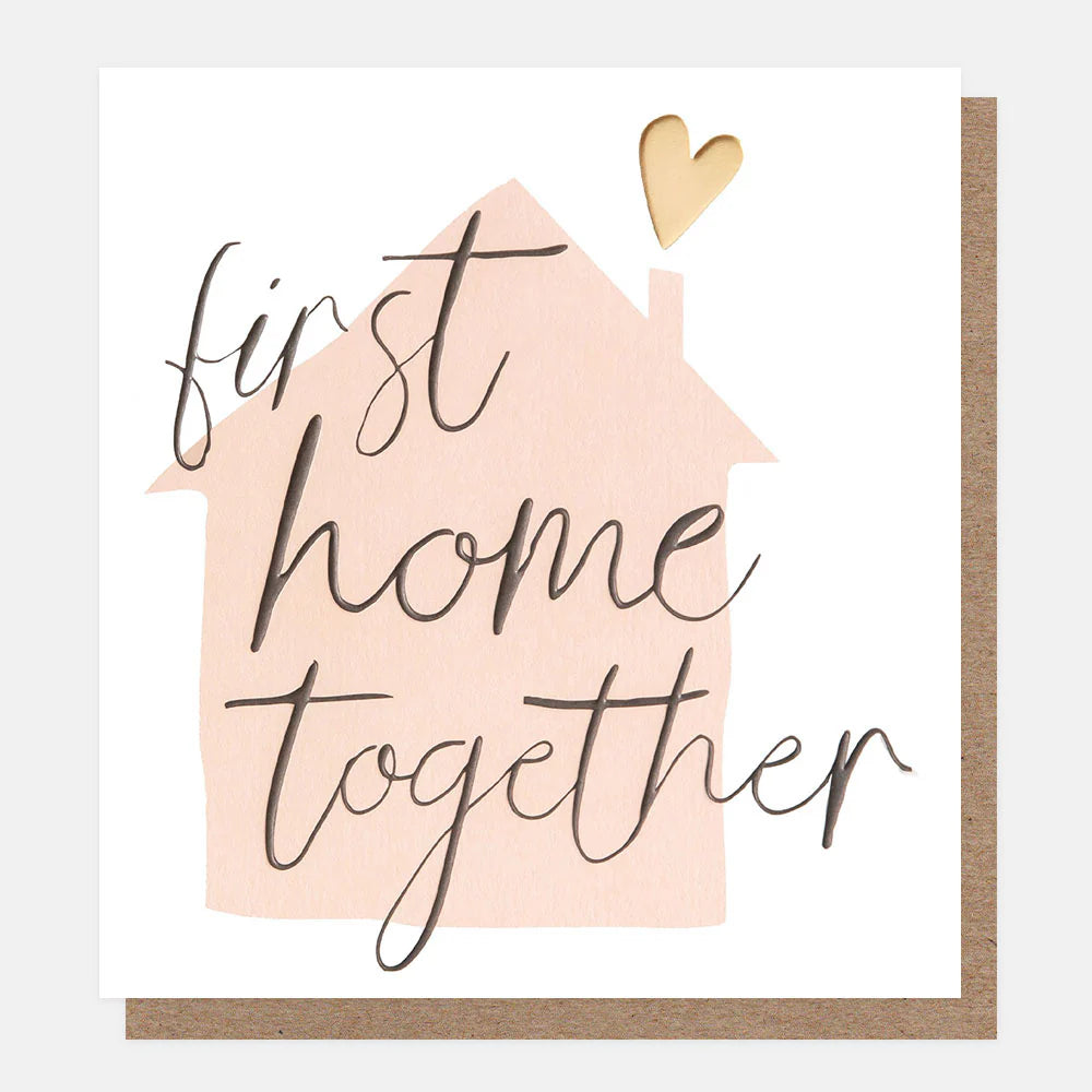 First Home Together Pink House Heart Card