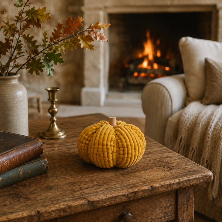 Large Cord Pumpkin | Yellow