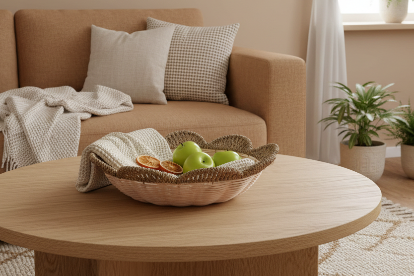 Large Rattan Flower Basin Basket