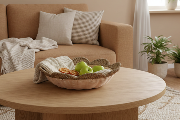 Large Rattan Flower Basin Basket