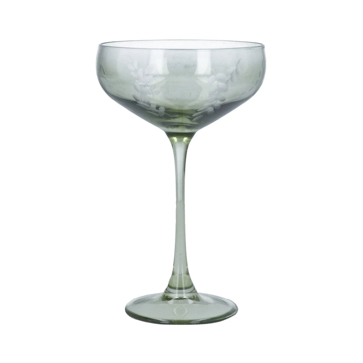 Leaf Garland Coupe  - Green Glass