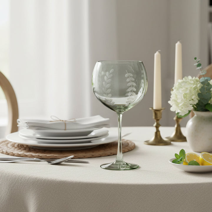 Leaf Garland Gin Balloon Glass - Green