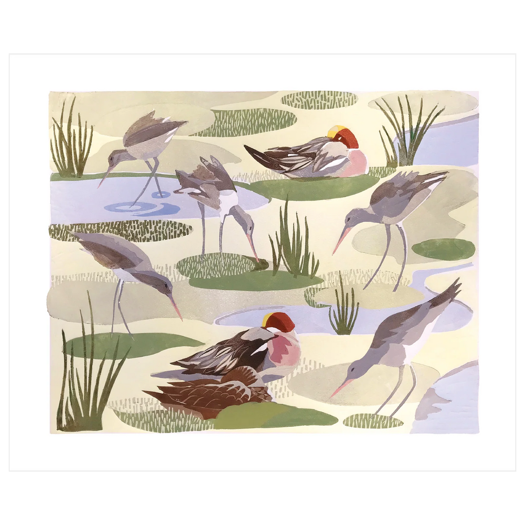Godwits and Widgeon Art Card