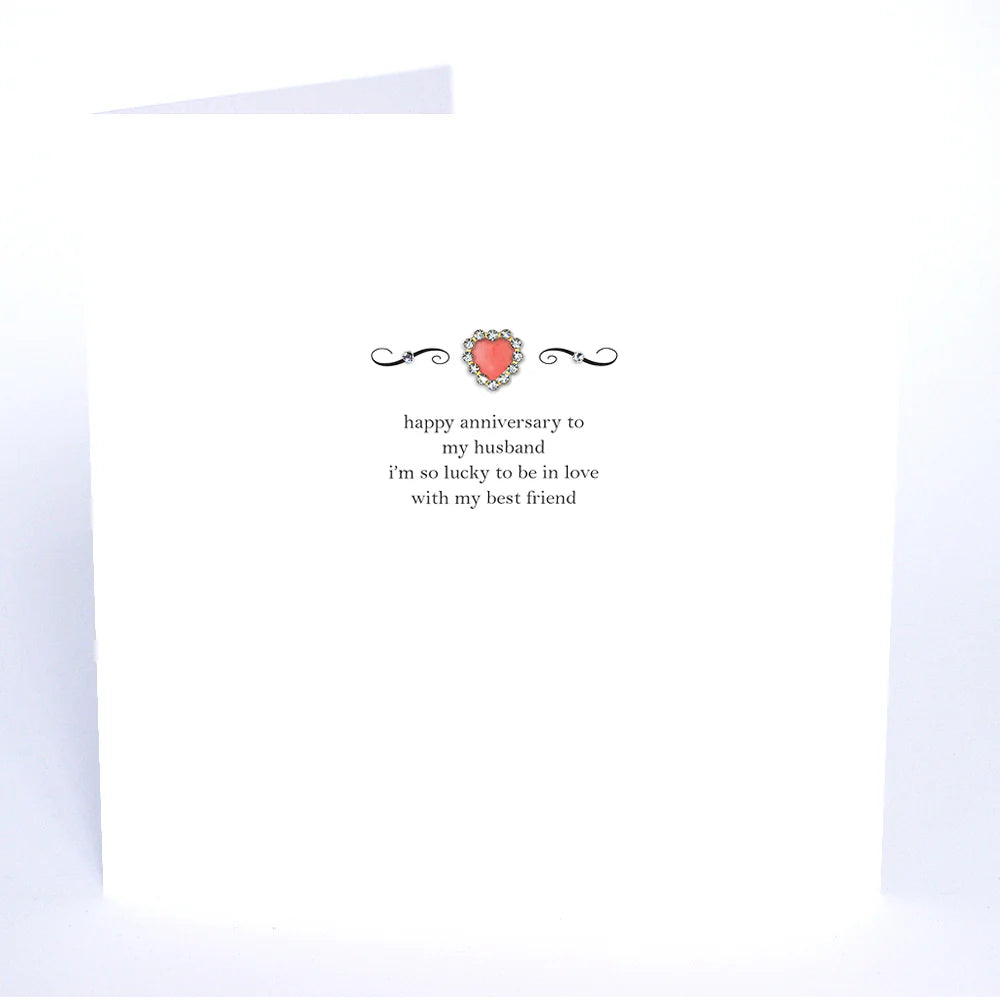 Five Dollar Shake anniversary greeting card from Cornucopia Home and Gift, celebrating love with a heartfelt message for a husband.