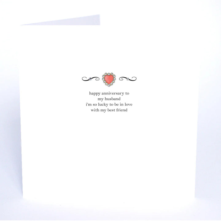 Five Dollar Shake anniversary greeting card from Cornucopia Home and Gift, celebrating love with a heartfelt message for a husband.
