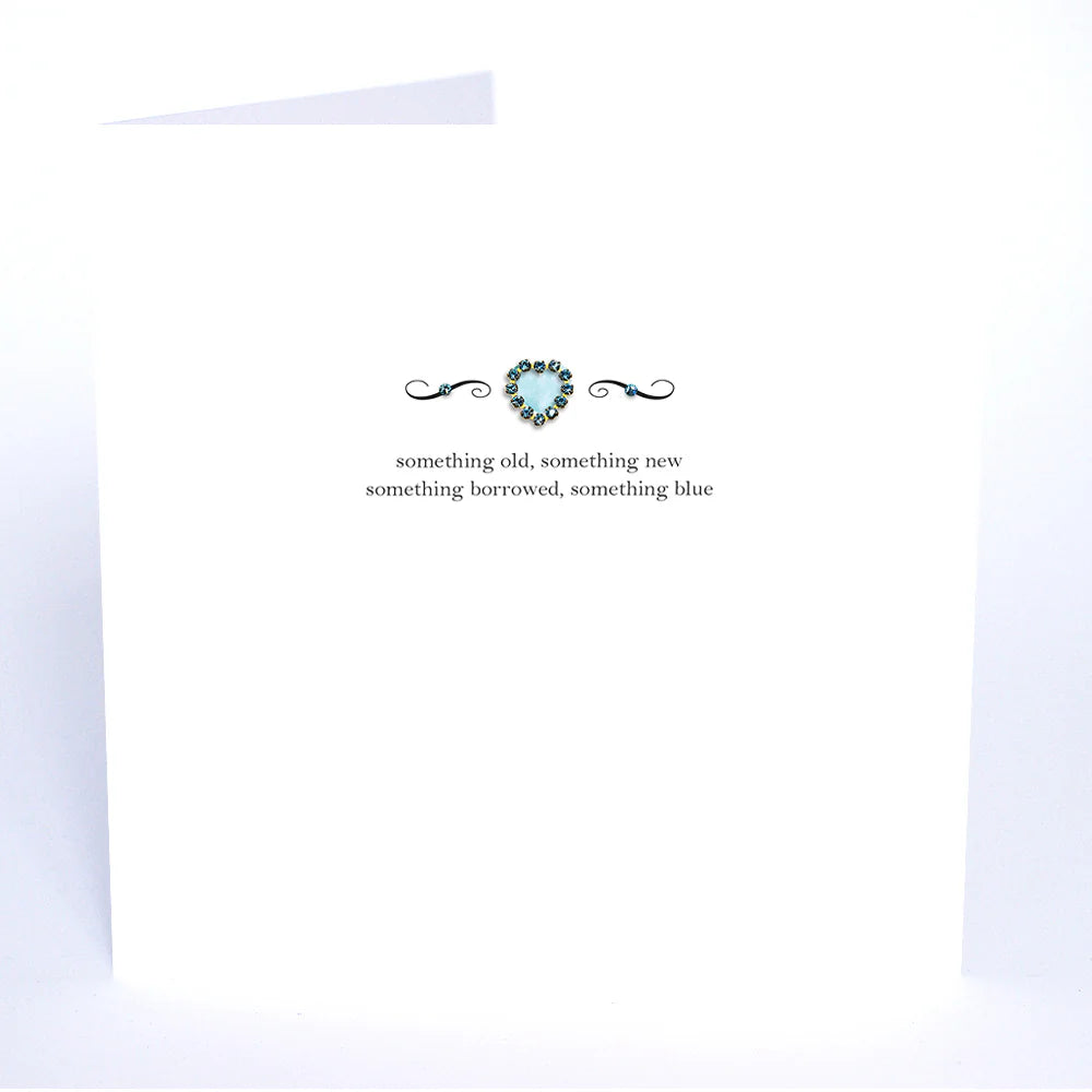 Five dollar shake "Something Old, Something New, Something Borrowed, Something Blue" card by Cornucopia Home and Gift, featuring elegant design.
