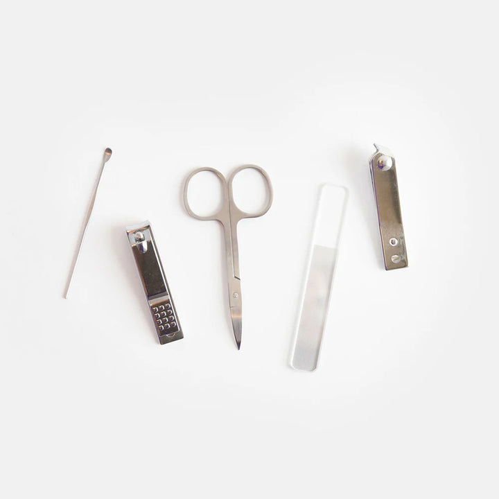 Caroline Gardner scattered dot manicure set with nail tools in a stylish gift box, perfect for personal grooming or gifting.