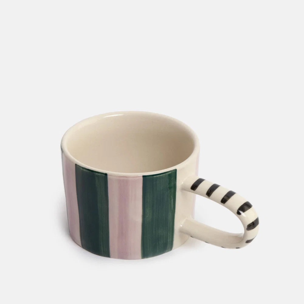 Striped Mug - Teal/Lilac