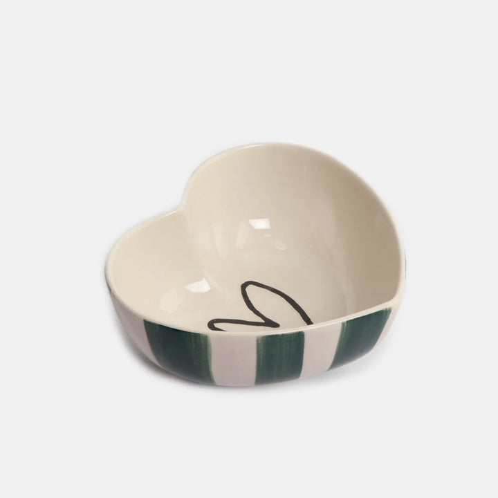 Striped Medium Heart Bowl
