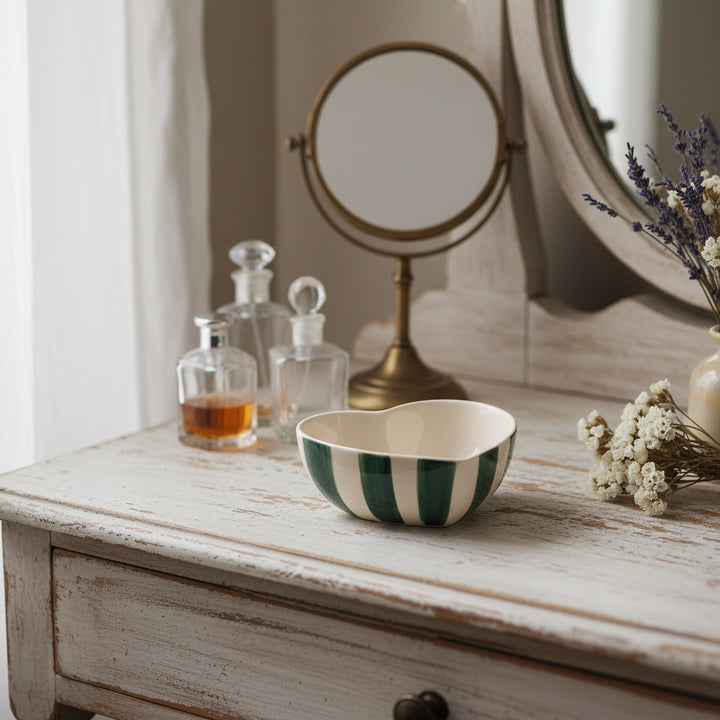Striped Medium Heart Bowl