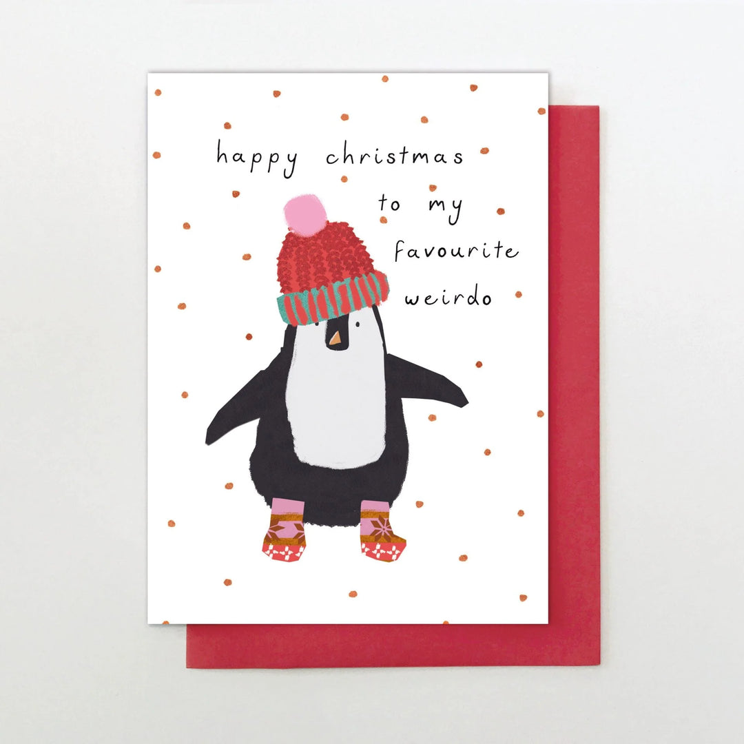 Favourite Weirdo Penguin Christmas Card