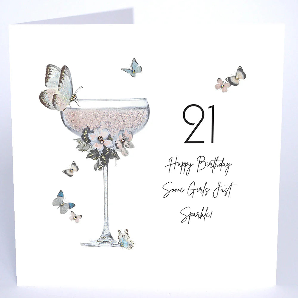 Five Dollar Shake "Some Girls Just Sparkle" birthday card featuring colorful, glittery design ideal for celebrating girls' birthdays.