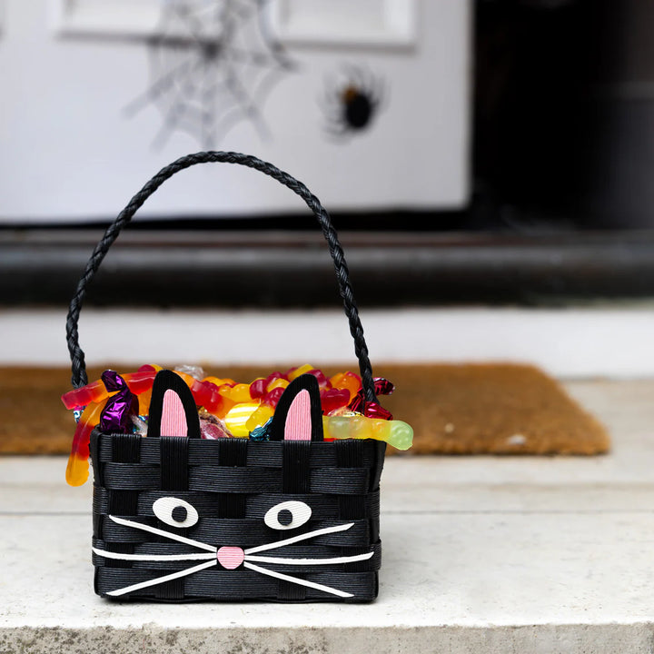 Talking Tables Cornucopia Home and Gift cat basket with woven design and soft fabric lining, perfect for feline comfort and play.