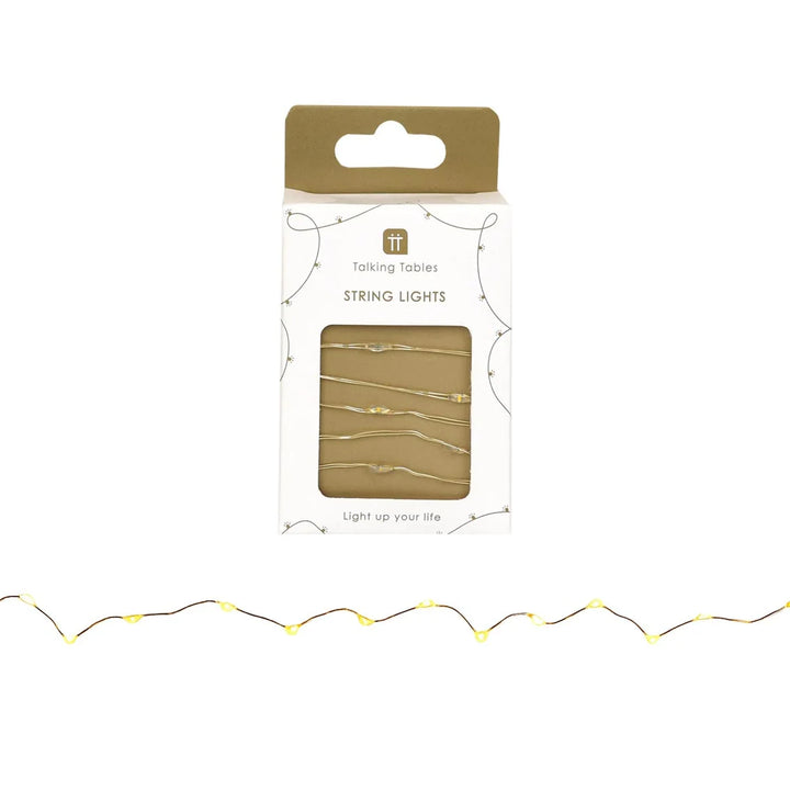 Gold LED String Lights - 3m with 60 Micro LEDs