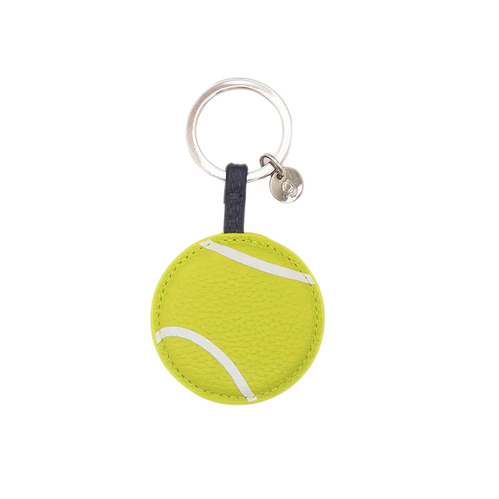 Keychain shaped like a tennis ball on a white background