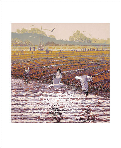 Estuary View Card by Art Angels from Cornucopia Home and Gift featuring scenic estuary landscape with vibrant colors.