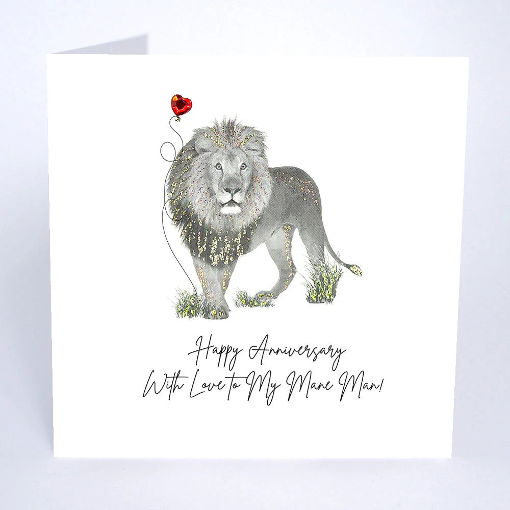 Happy Anniversary Mane Man card by Five Dollar Shake featuring a stylish design, perfect for celebrating special occasions.
