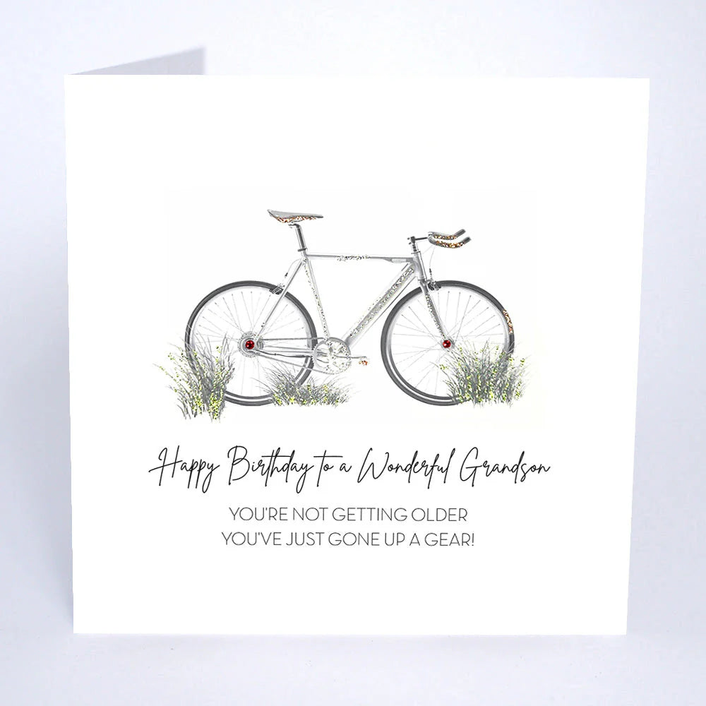 Five Dollar Shake "To a Wonderful Grandson" greeting card by Cornucopia Home and Gift showing colorful design and heartfelt message.