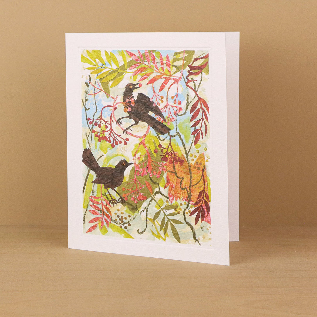 Blackbirds And Rowan Art Card