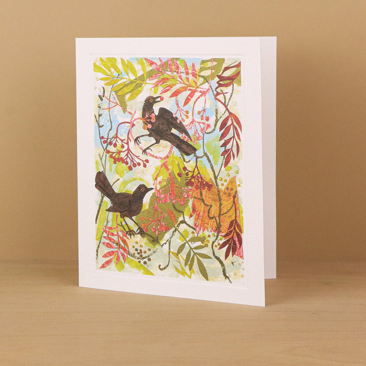 Blackbirds And Rowan Art Card