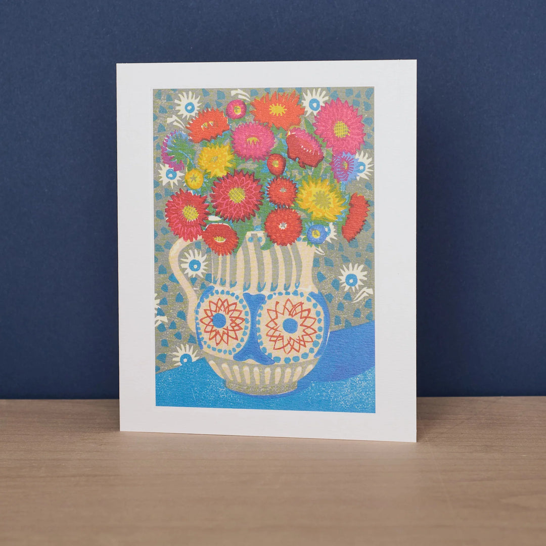Asters in Bloomsbury Jug Art Card