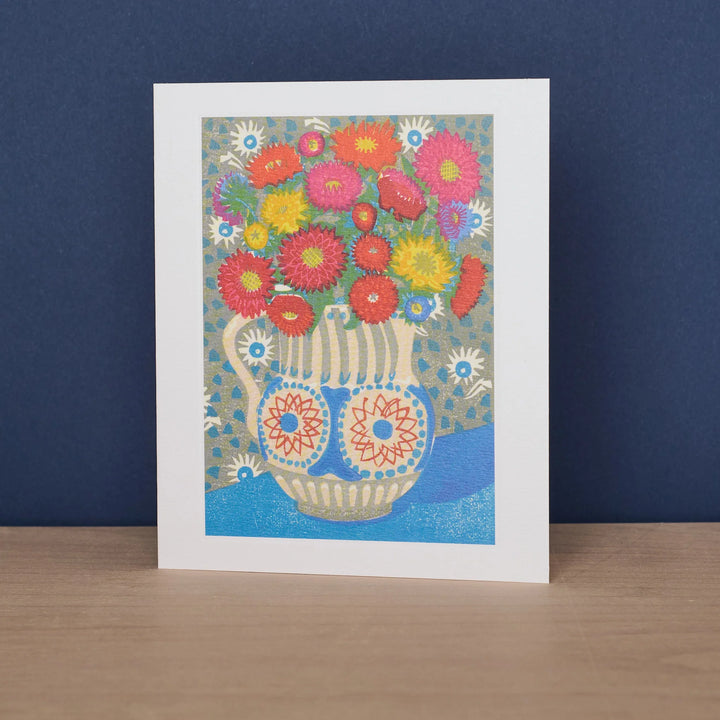 Asters in Bloomsbury Jug Art Card