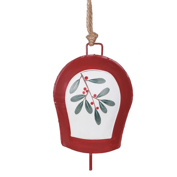 Decorative Holly Cowbell from Coach House Christmas by Cornucopia Home and Gift, featuring festive holly accents and a classic bell shape.