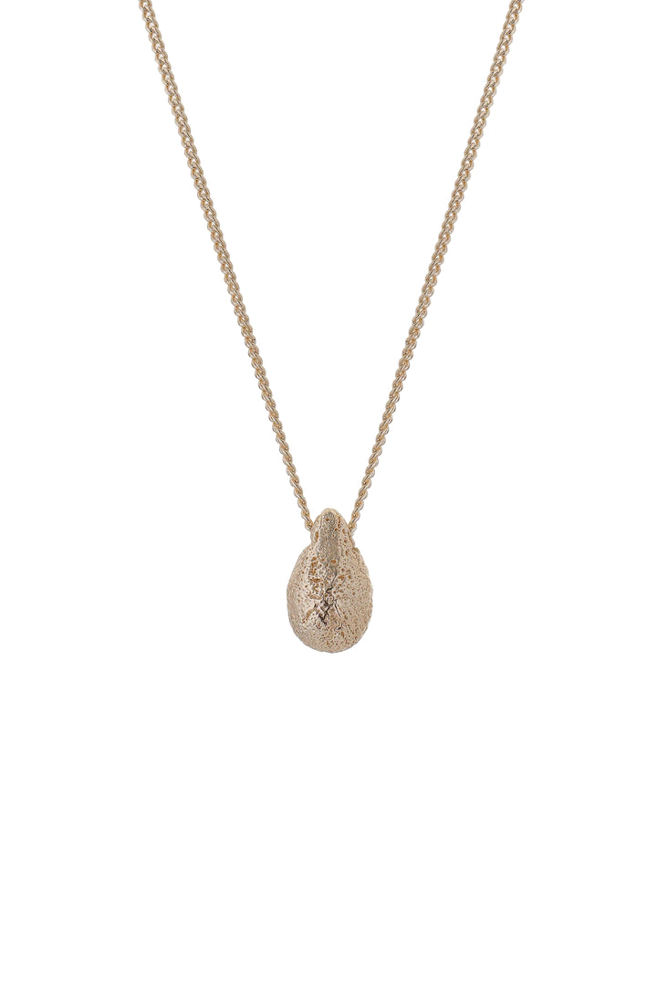 Gold dome necklace from Tutti &amp; Co featuring a smooth, rounded pendant on a delicate chain, displayed on a neutral background.