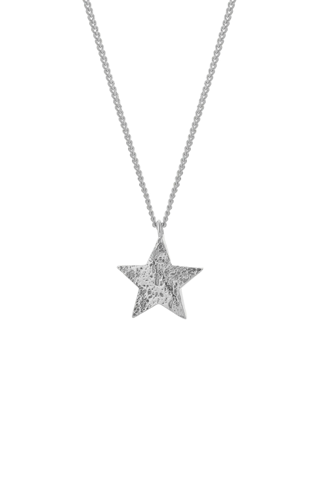 Silver Cosma Necklace by Tutti &amp; Co featuring delicate chain and pendant, displayed on a neutral background.