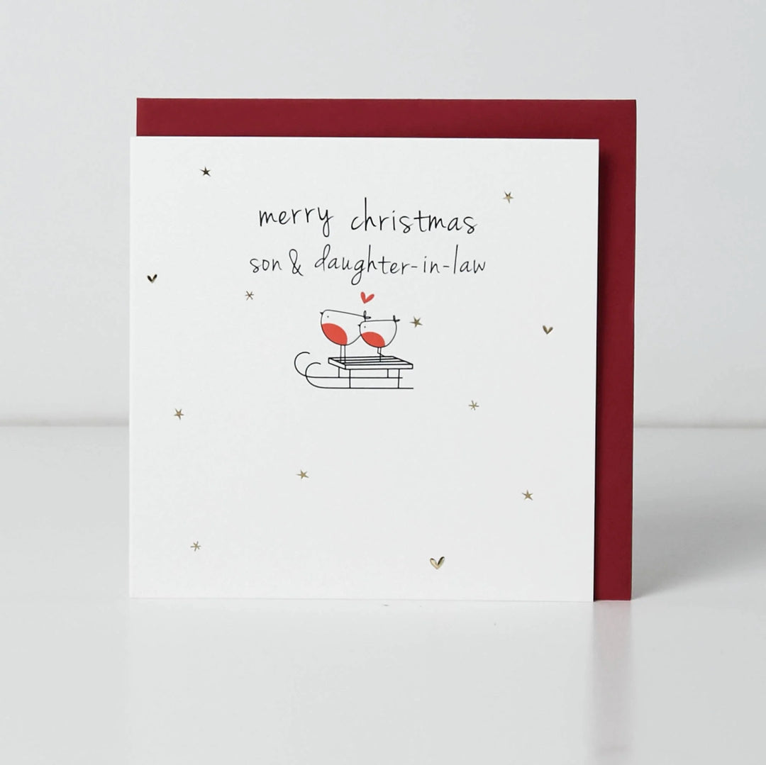 Merry Christmas Son &amp; Daughter-in-Law Card - 130mm