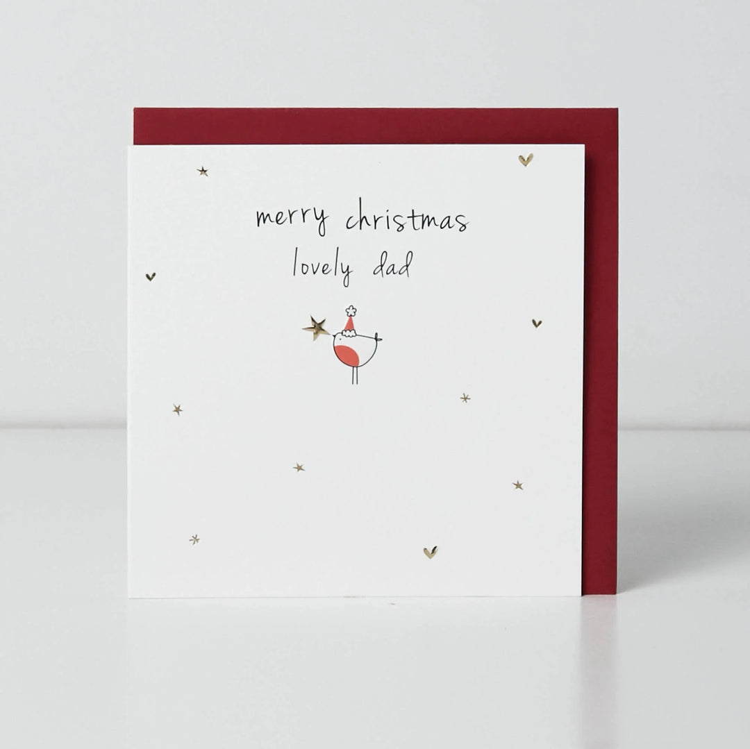 Merry Christmas Lovely Dad Card - 130mm