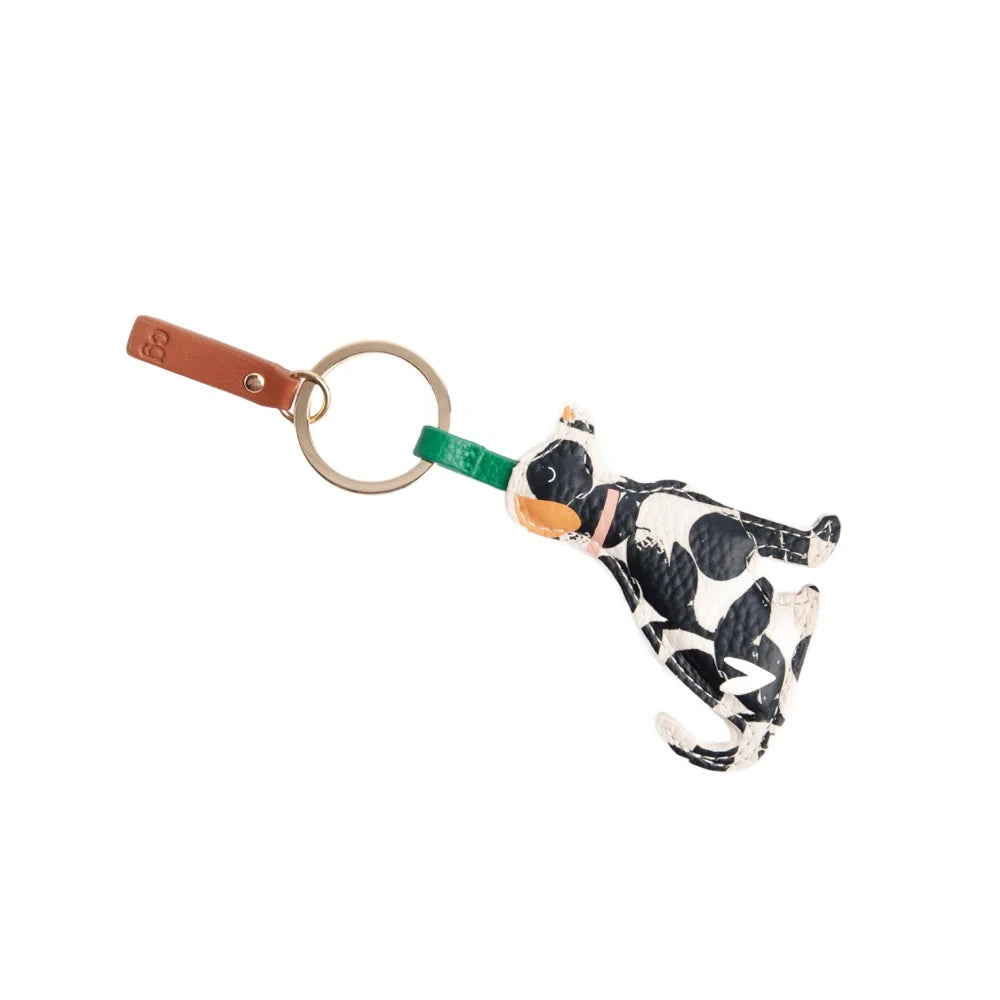 Caroline Gardner Mono Bloom Labrador dog keyring with floral design, made of durable material, perfect for keys or bags.