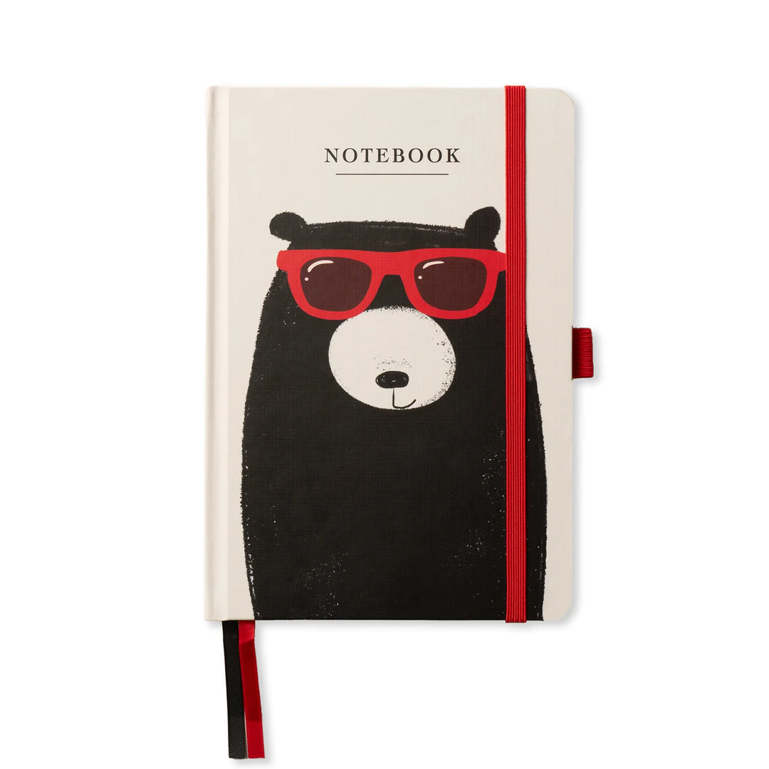 Cornucopia Home and Gift Bear A5 Notebook by The Art File with illustrated cover featuring a cute bear design.