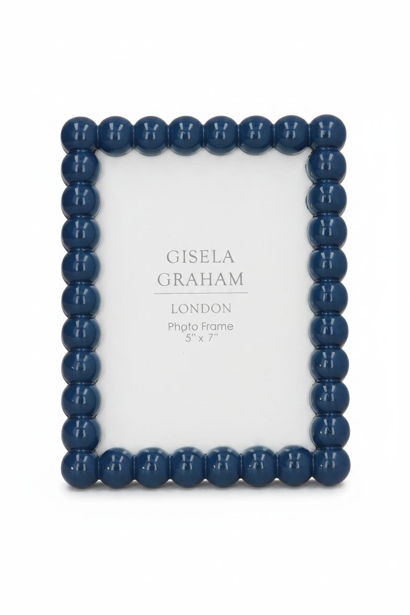 Large Gloss Bobble Picture Frame - Navy