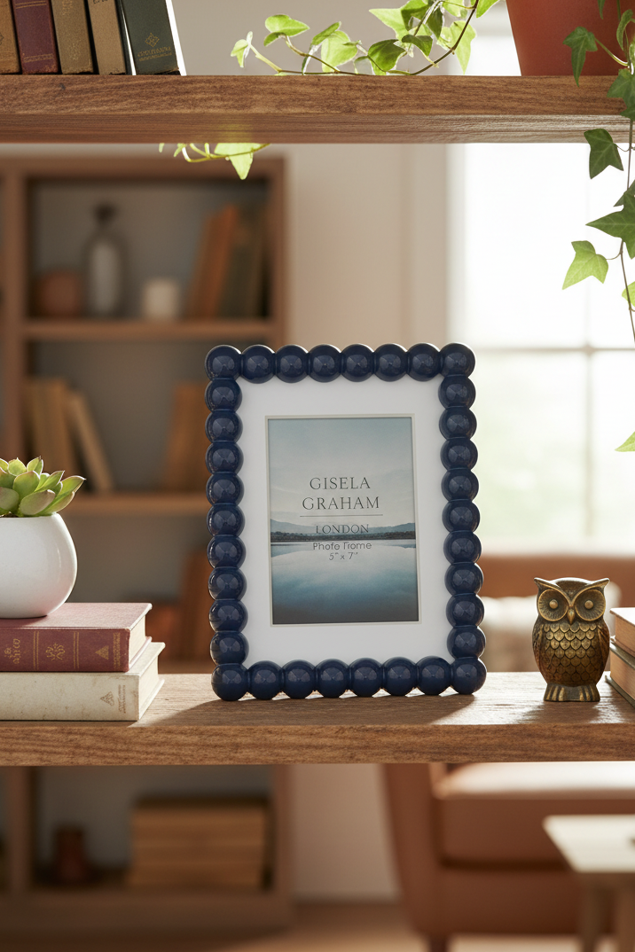 Large Gloss Bobble Picture Frame - Navy