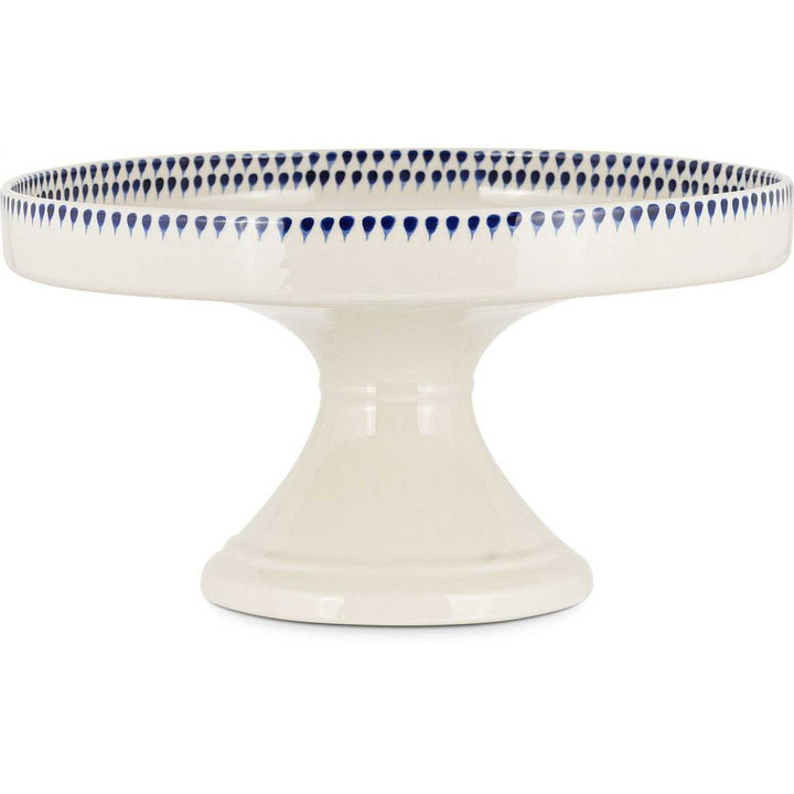 Nkuku Indigo Drop Ceramic Stand in cream and indigo, featuring a stylish, handcrafted ceramic design with a sleek, modern shape.