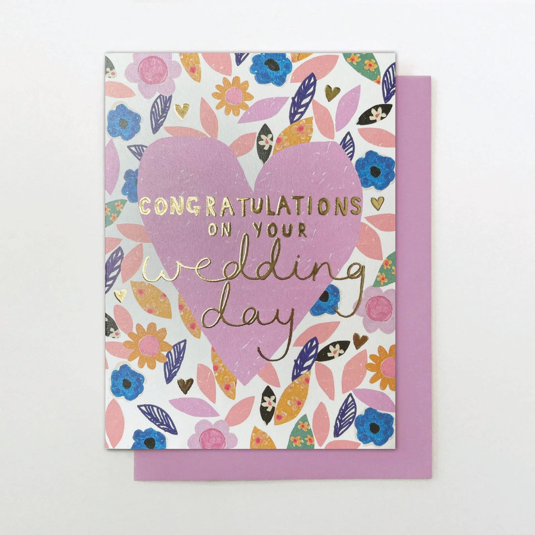 Floral Heart Wedding Card