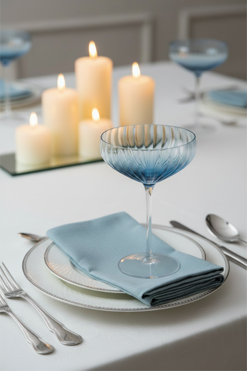 Ombre Coupe Glass - Blue
